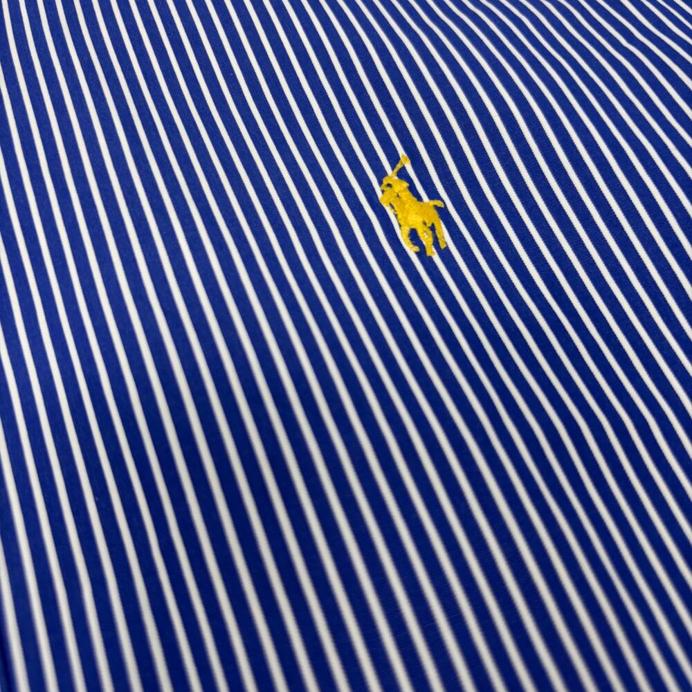 Ralph Lauren Mens 2XL Blue White Striped Long Sleeve Button Down Shirt - Picture 3 of 5